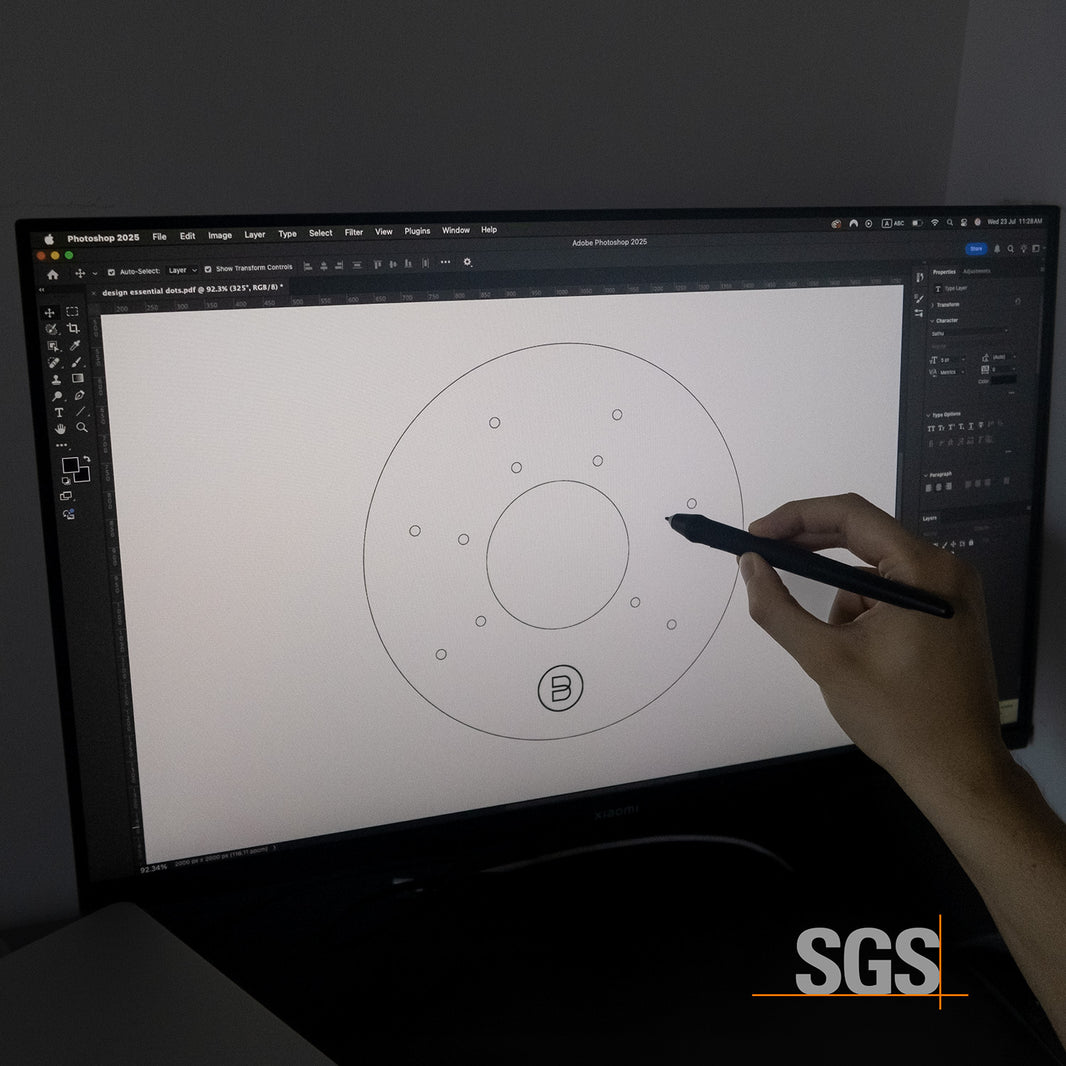 Computer screen displaying SGS certification for product testing